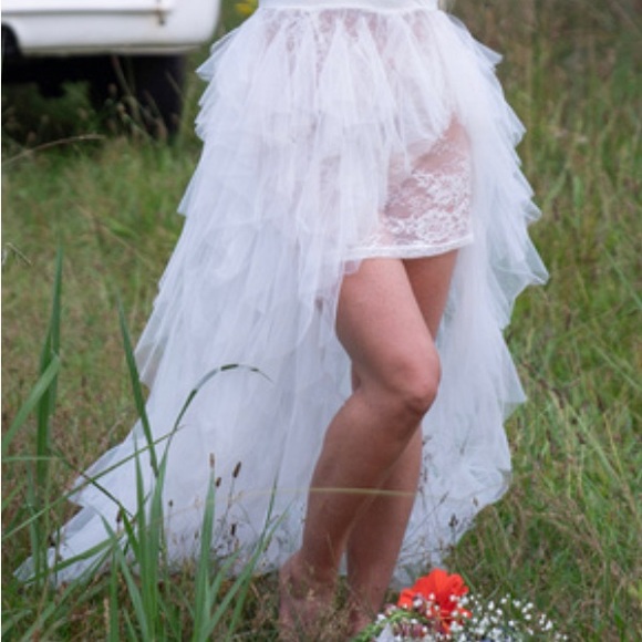 White Lace Lingerie Style Dress - Picture 2 of 2